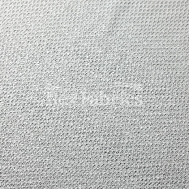 Dynamic Mesh Polyester Spandex Mesh Fabric - Black/White Solid, 61/62" Width, 165 GSM (1 Yard)