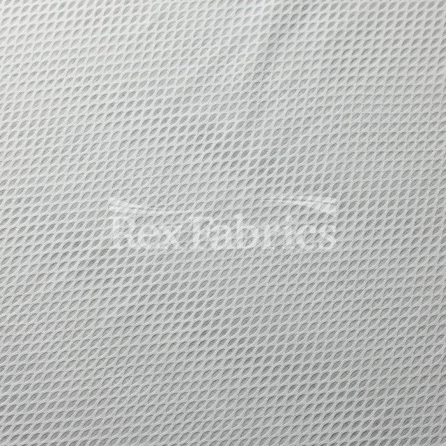 Dynamic Mesh Polyester Spandex Mesh Fabric - Black/White Solid, 61/62" Width, 165 GSM (1 Yard)