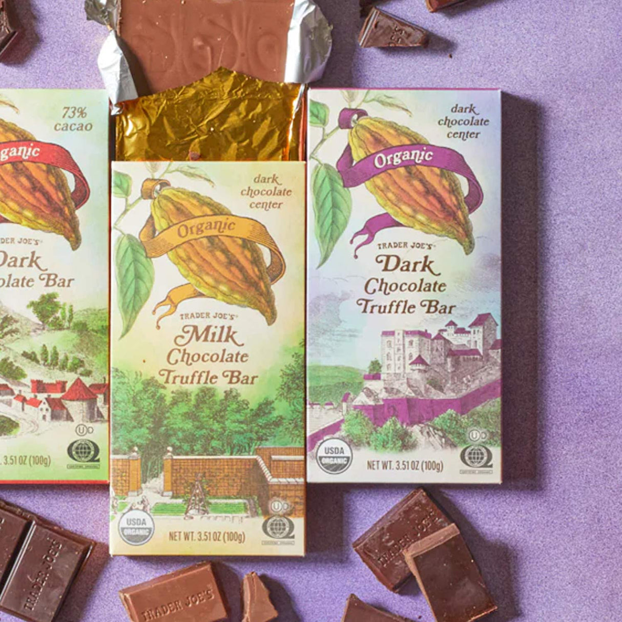 Trader Joe’s Organic Dark Chocolate Bar 73% Cacao 3.51 Oz
