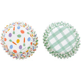 Wilton Easter Egg and Plaid Paper Spring Mini Cupcake Liners, 100-Count