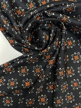Printed Polyester Geometric Brown Black