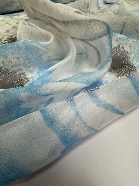 Silk Viscose Blend Printed Floral Fabric