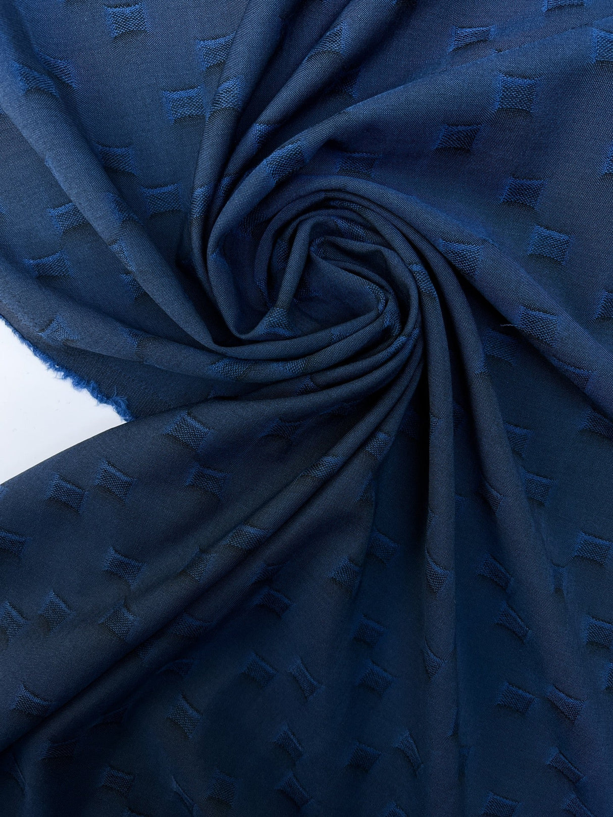 Wool Blue Black Printed Fabric