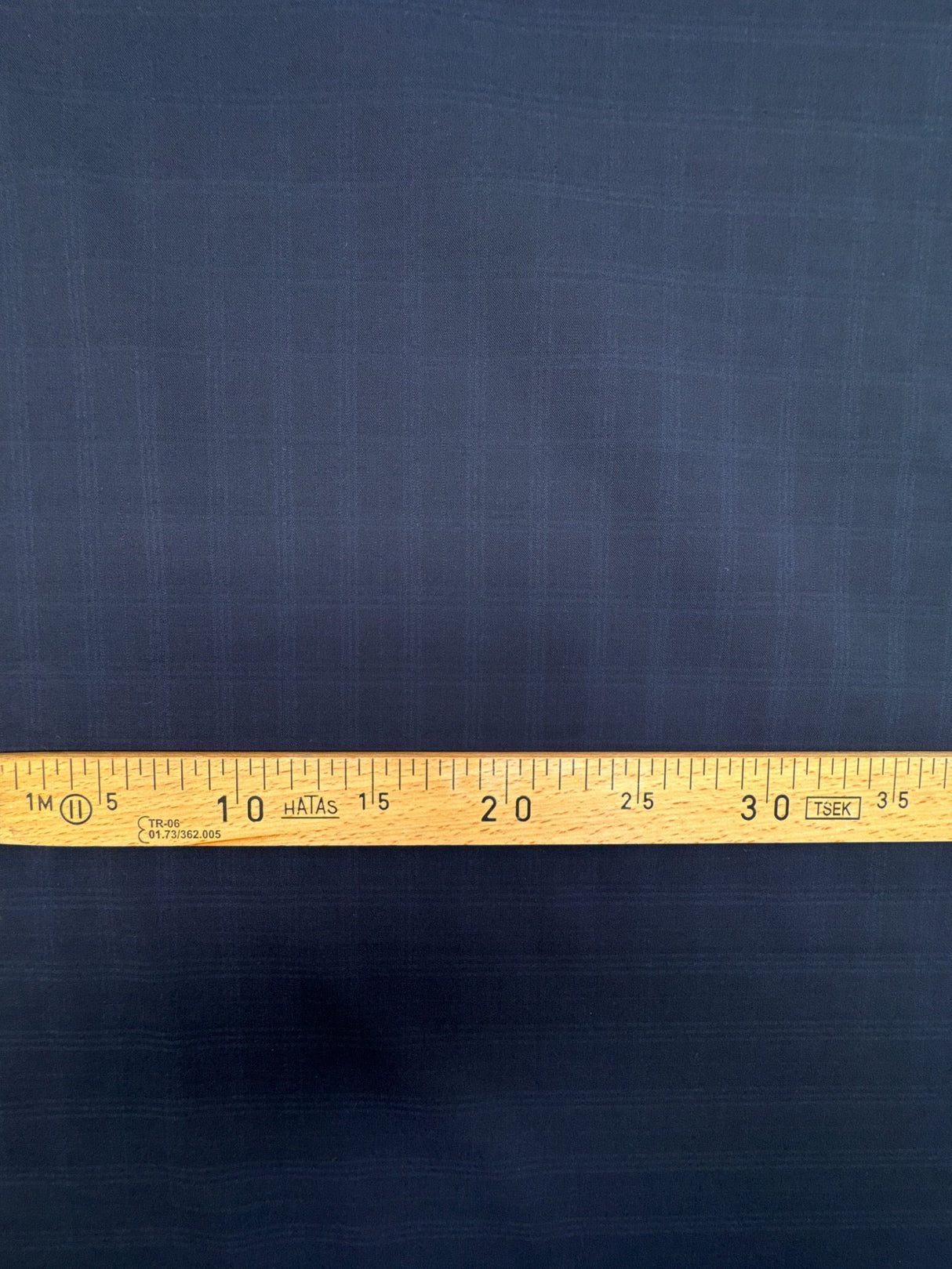 Checked Blue and Black Twill Suit Fabric