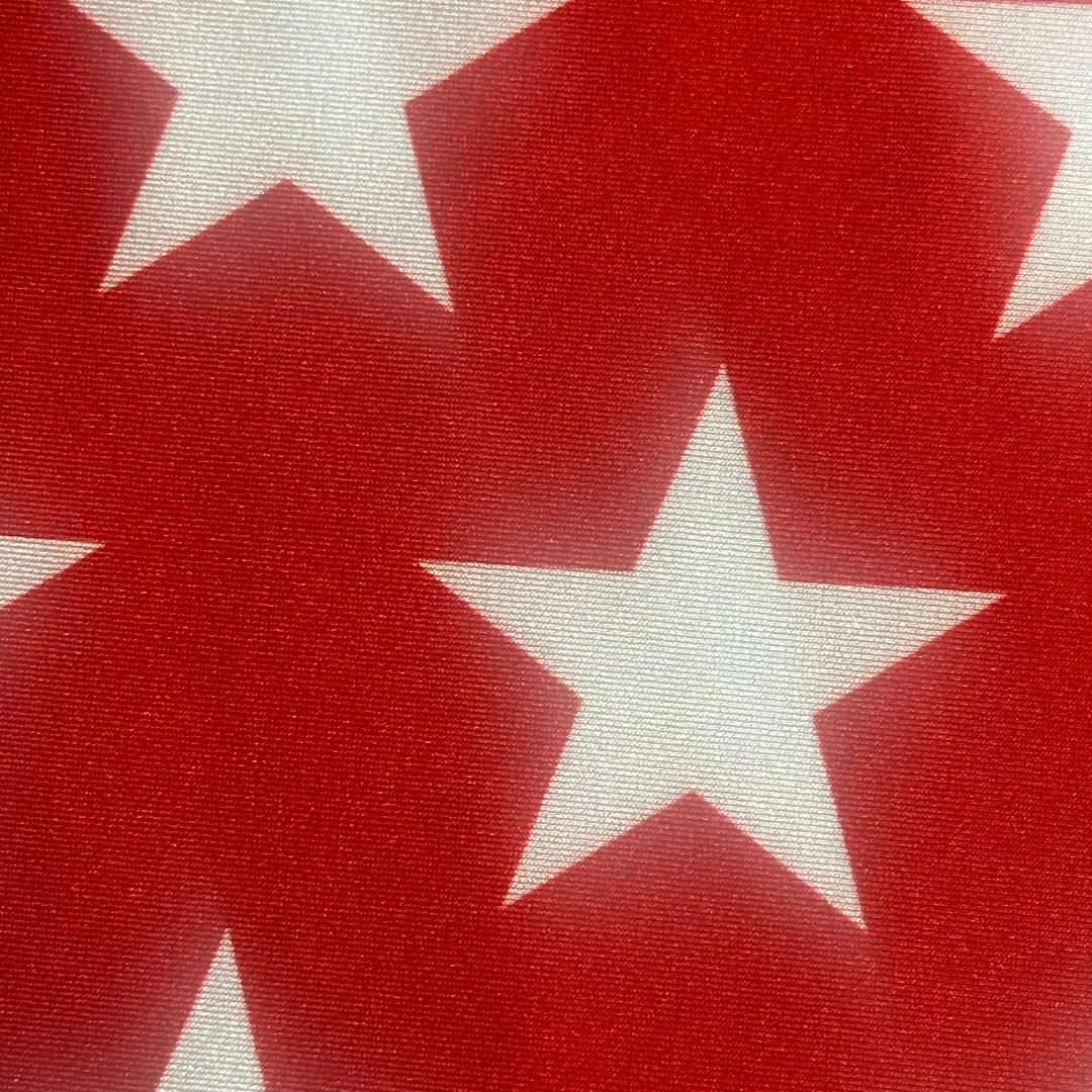 Polyester Spandex Star Print Tricot Fabric 60" Red