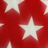 Polyester Spandex Star Print Tricot Fabric 60" Red