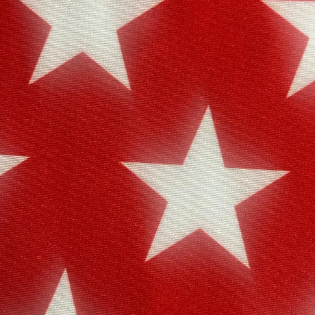 Polyester Spandex Star Print Tricot Fabric 60" Red