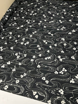 Polyester Crepe Printed Black White Floral