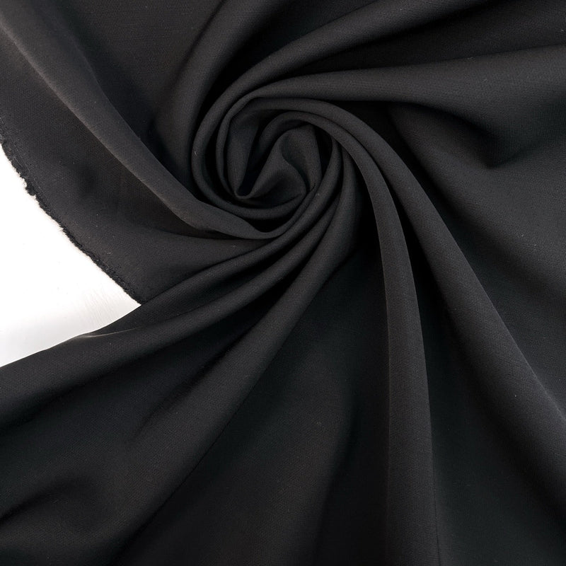 Virgin Wool Crepe Black