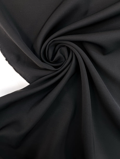 Virgin Wool Crepe Black