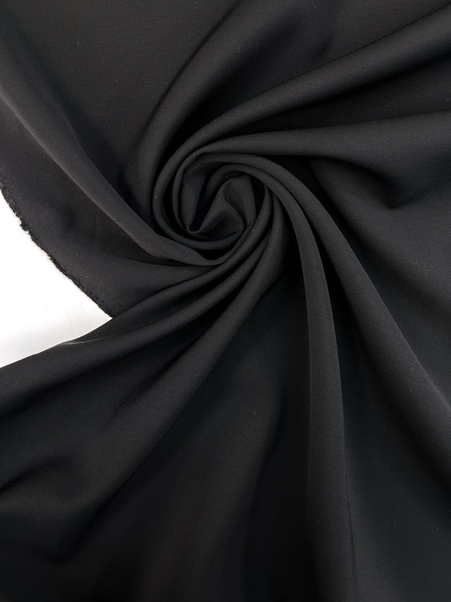 Virgin Wool Crepe Black