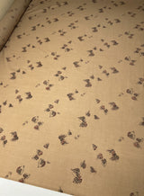 Printed Beige Wool Fabric