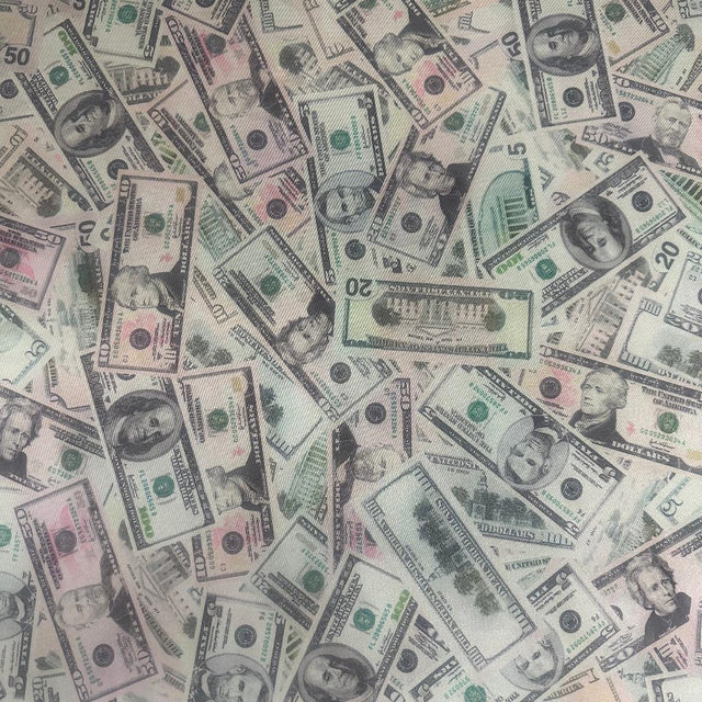 Money Print Spandex Fabric 4-Way Stretch Multicolor 60"