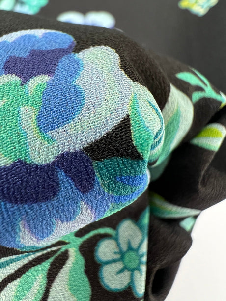 Polyester Elastane Floral Print Green