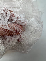 Cotton Lace Mesh Floral White