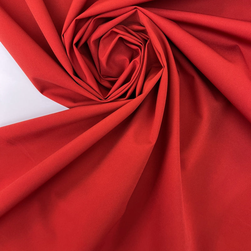 Red Polyamide Plain Woven Stretch Fabric