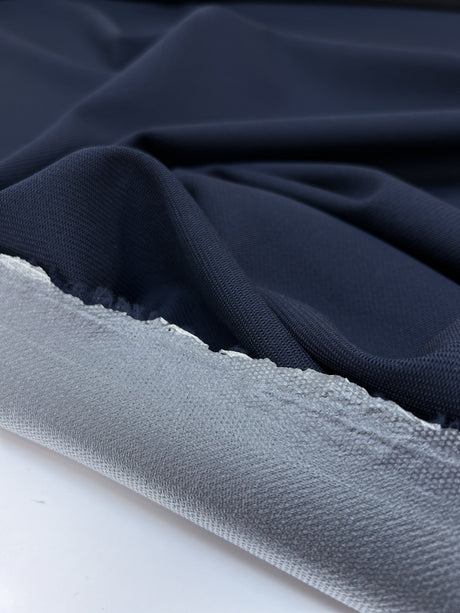 Blue Wool Polyester Elastane Tweed