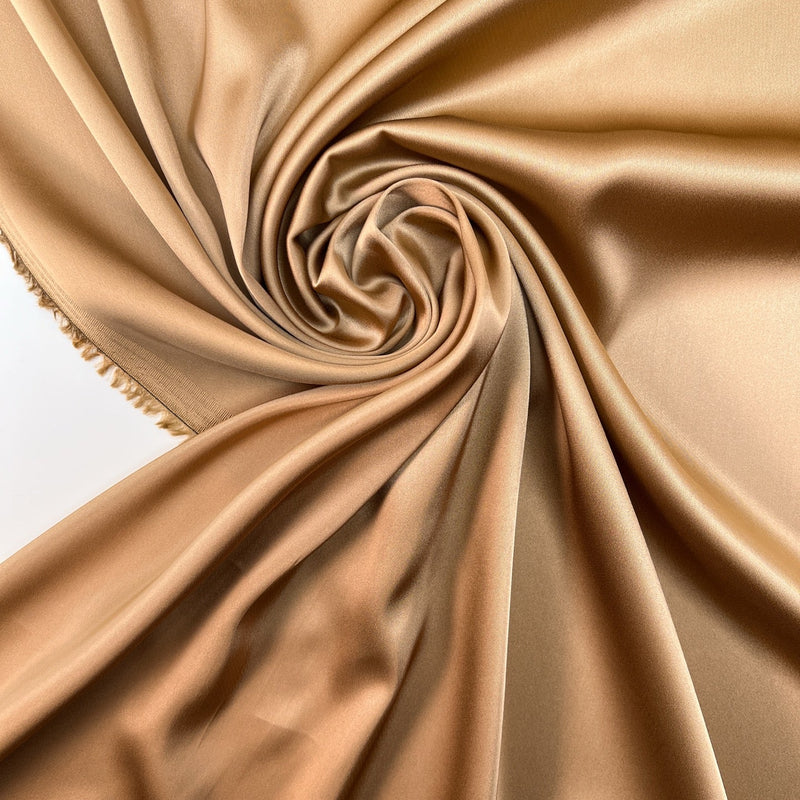 Viscose Satin Brown Shade Stretch Fabric