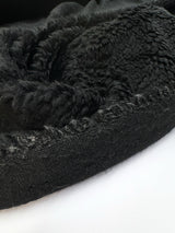 Black Polyester Acrylic Knitted Fabric