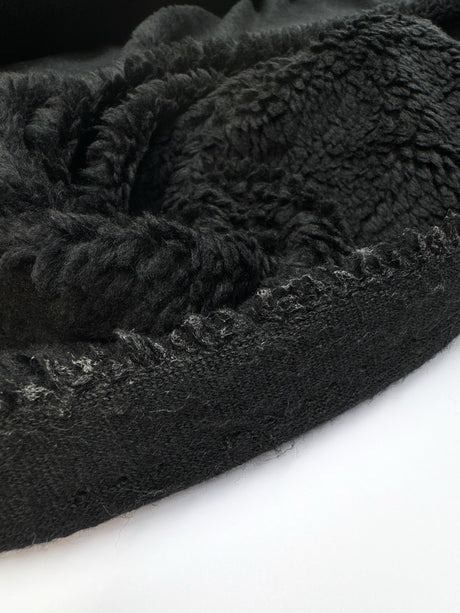 Black Polyester Acrylic Knitted Fabric