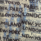 Polyester Spandex Newspaper Print Fabric 4-Way Stretch Tricot Mesh 60" White Black