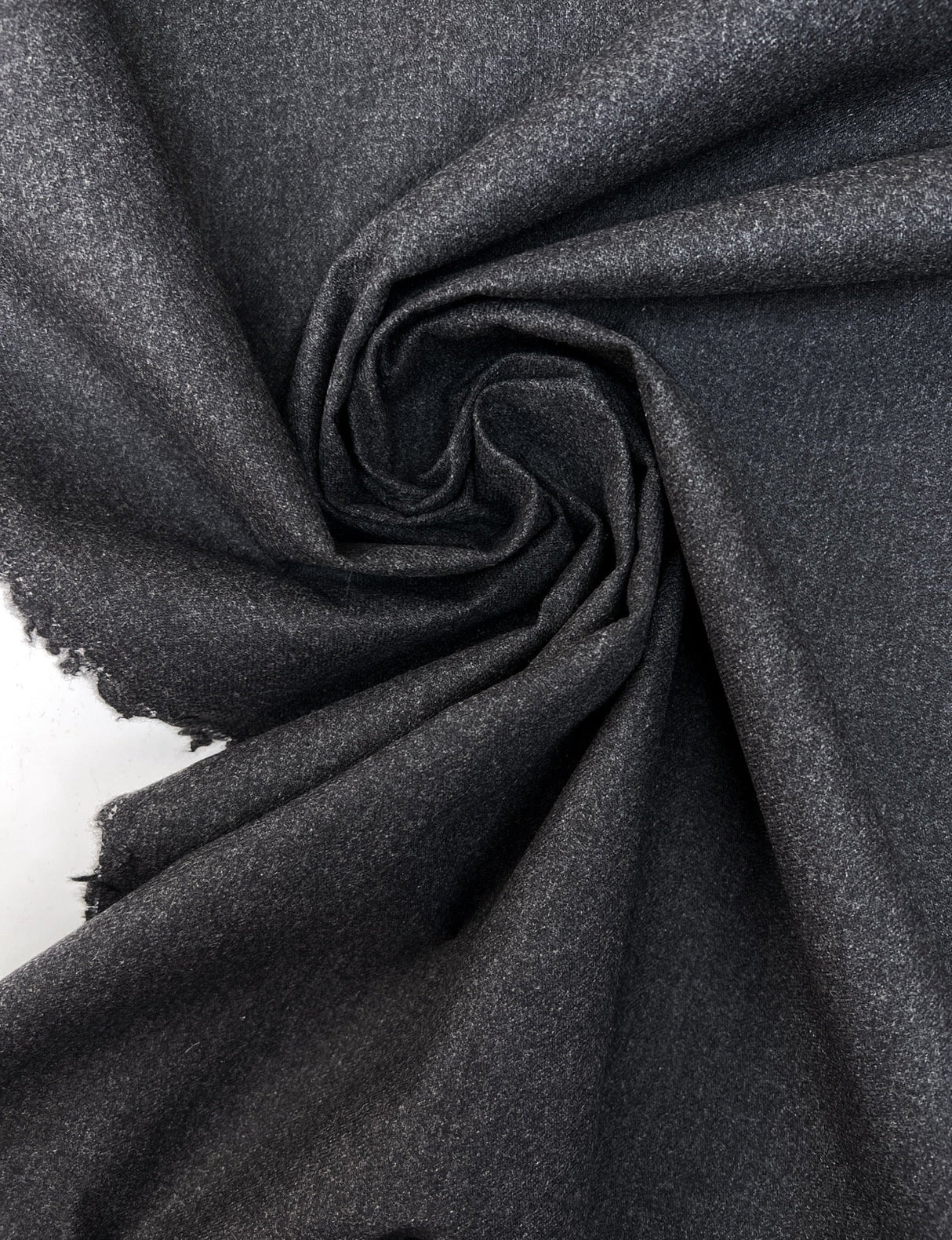 Italian Melange Bonded Wool Fabric Gray Black