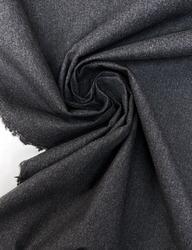 Italian Melange Bonded Wool Fabric Gray Black