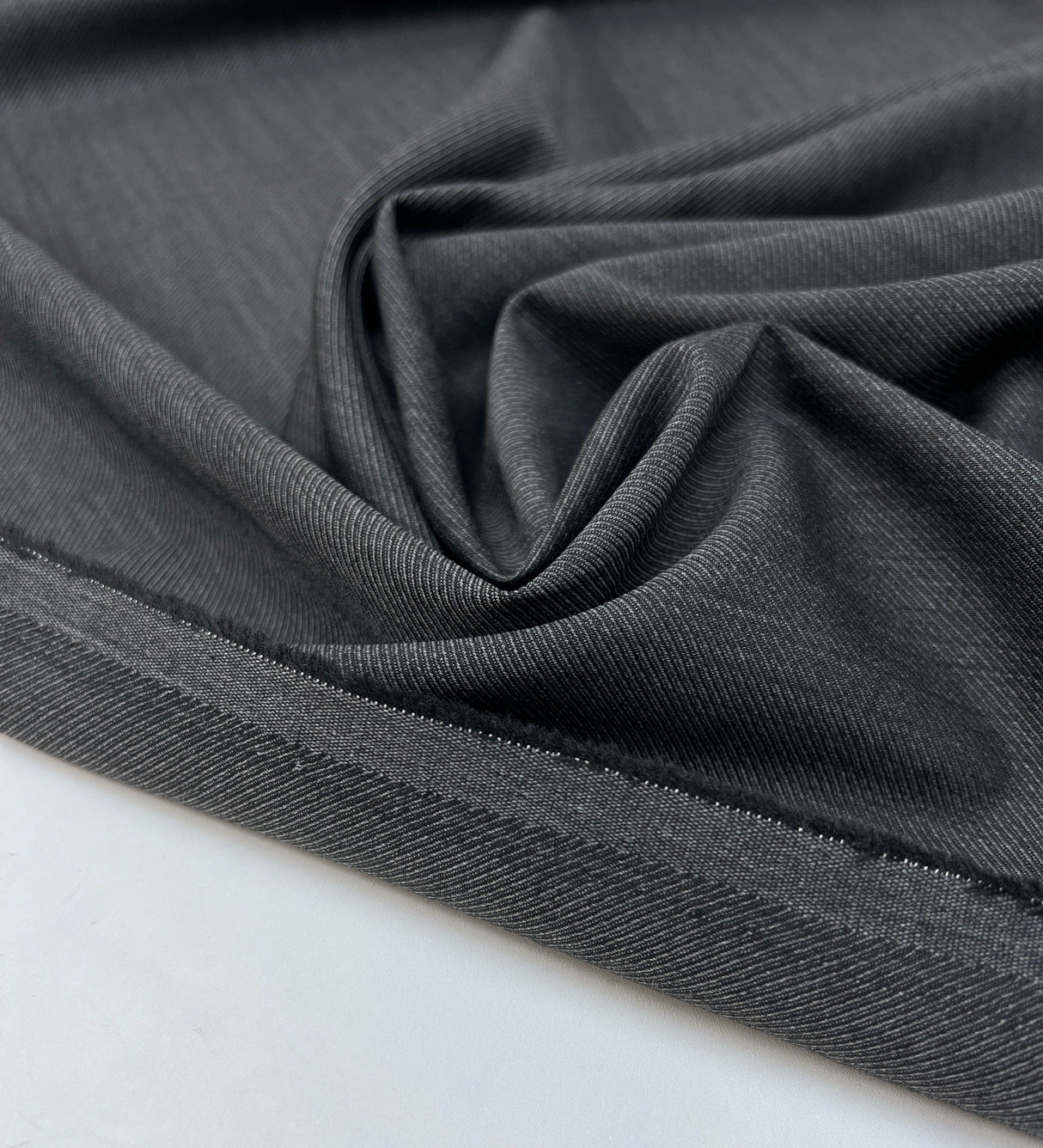 Wool Twill Suit Fabric Melange Gray