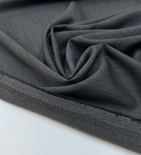 Wool Twill Suit Fabric Melange Gray