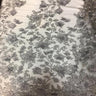 3D Embroidered Satin Floral Pearl Lace Fabric - 100 Percent Polyester Fabric, Floral Pearl Embroidery, 52" Width, 12" Panel (1 Yard)