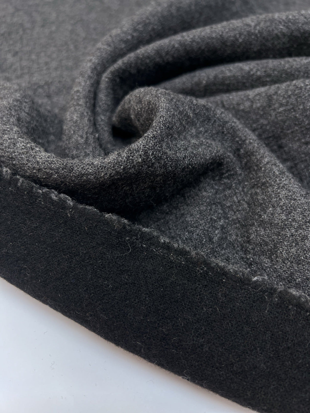 Bonded Gray Tweed Wool Fabric