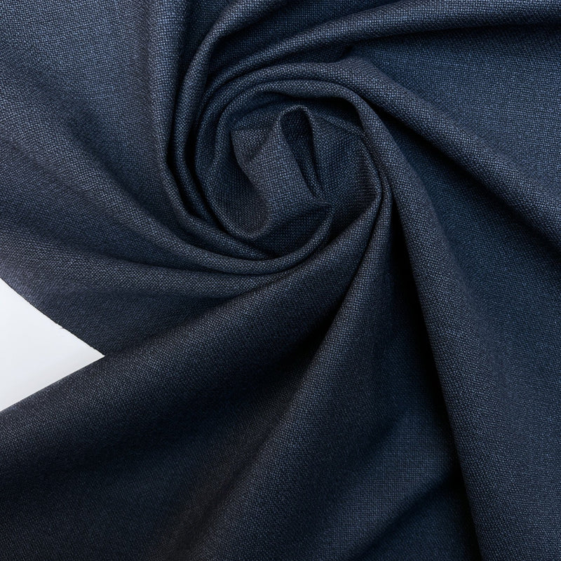 Italian Wool Fused Fabric Blue Black