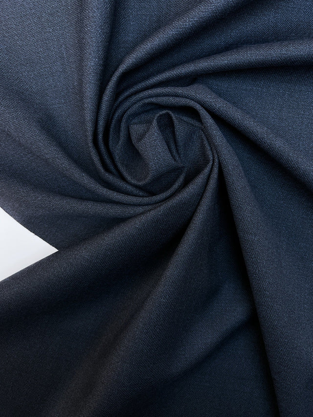 Italian Wool Fused Fabric Blue Black