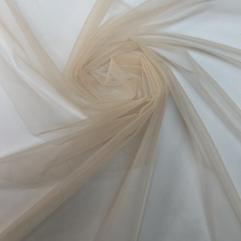 Polyester Mesh Fabric Beige Stretch