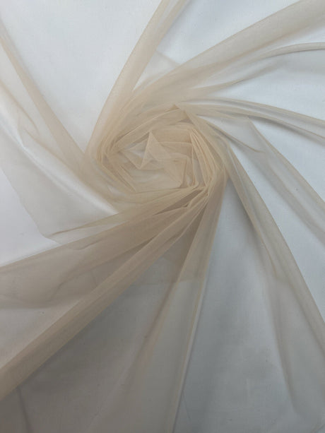 Polyester Mesh Fabric Beige Stretch