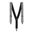 Adult black and white checkered costume suspenders