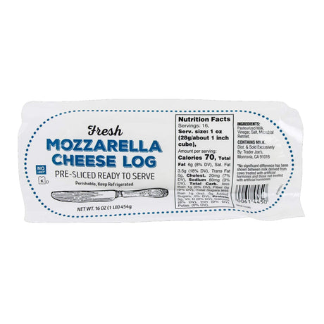 Fresh Mozzarella – Pre-Sliced Cheese Log