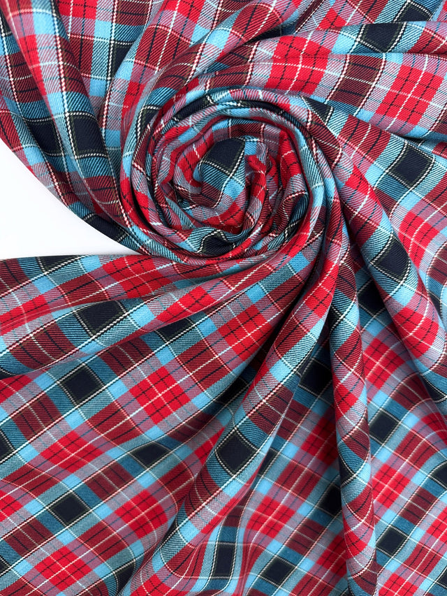 Cotton Tweed Checked Red Green Blue