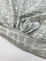 Acetate Polyester Jacquard Fabric Silver Green Abstract