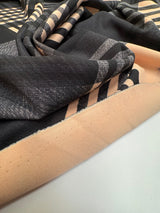 Italian Checked Knitted Fabric Blue Pink