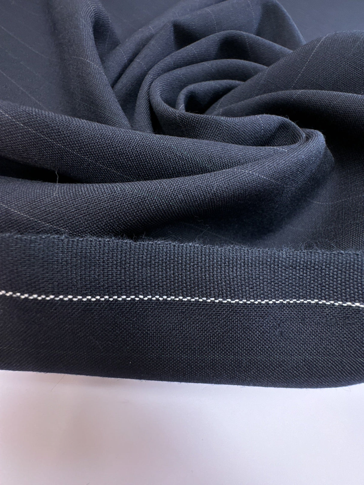 Wool Polyester Blend Striped Suiting