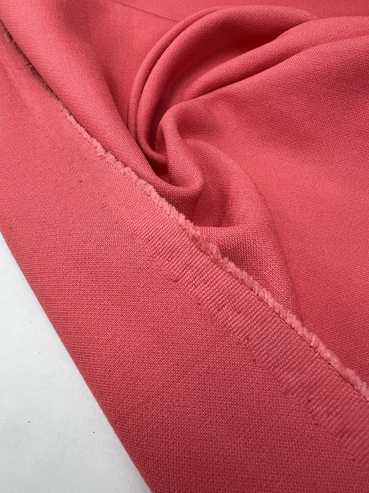 Pink Recycled Polyester Viscose Blend Stretch Woven