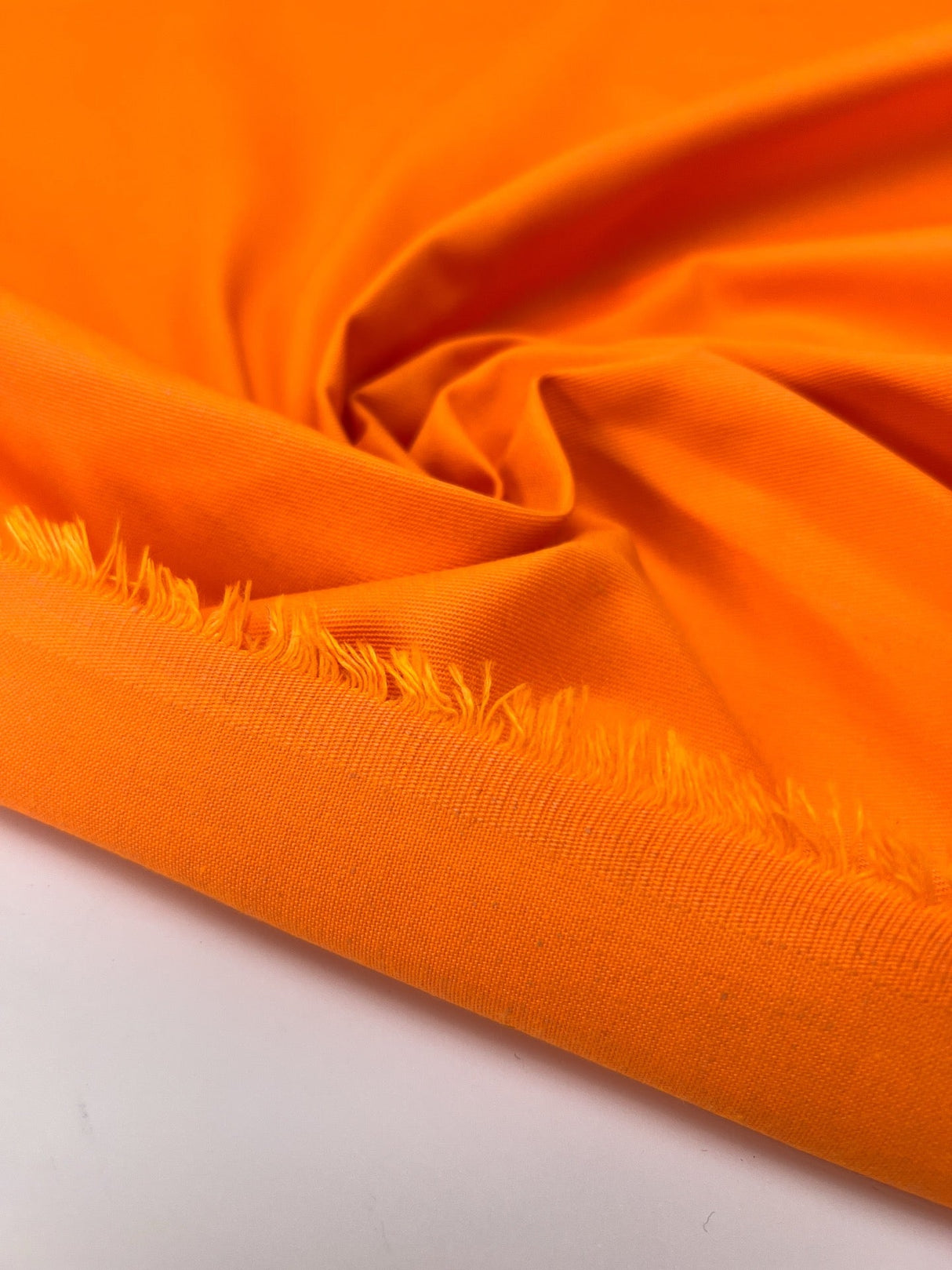 Polyester Cotton Melange Orange Fabric