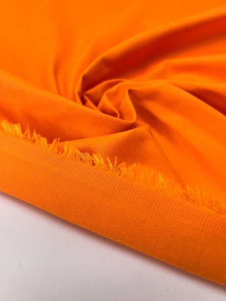 Polyester Cotton Melange Orange Fabric