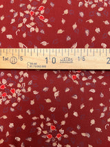 Acrylic Twill Printed Red Beige Floral Fabric