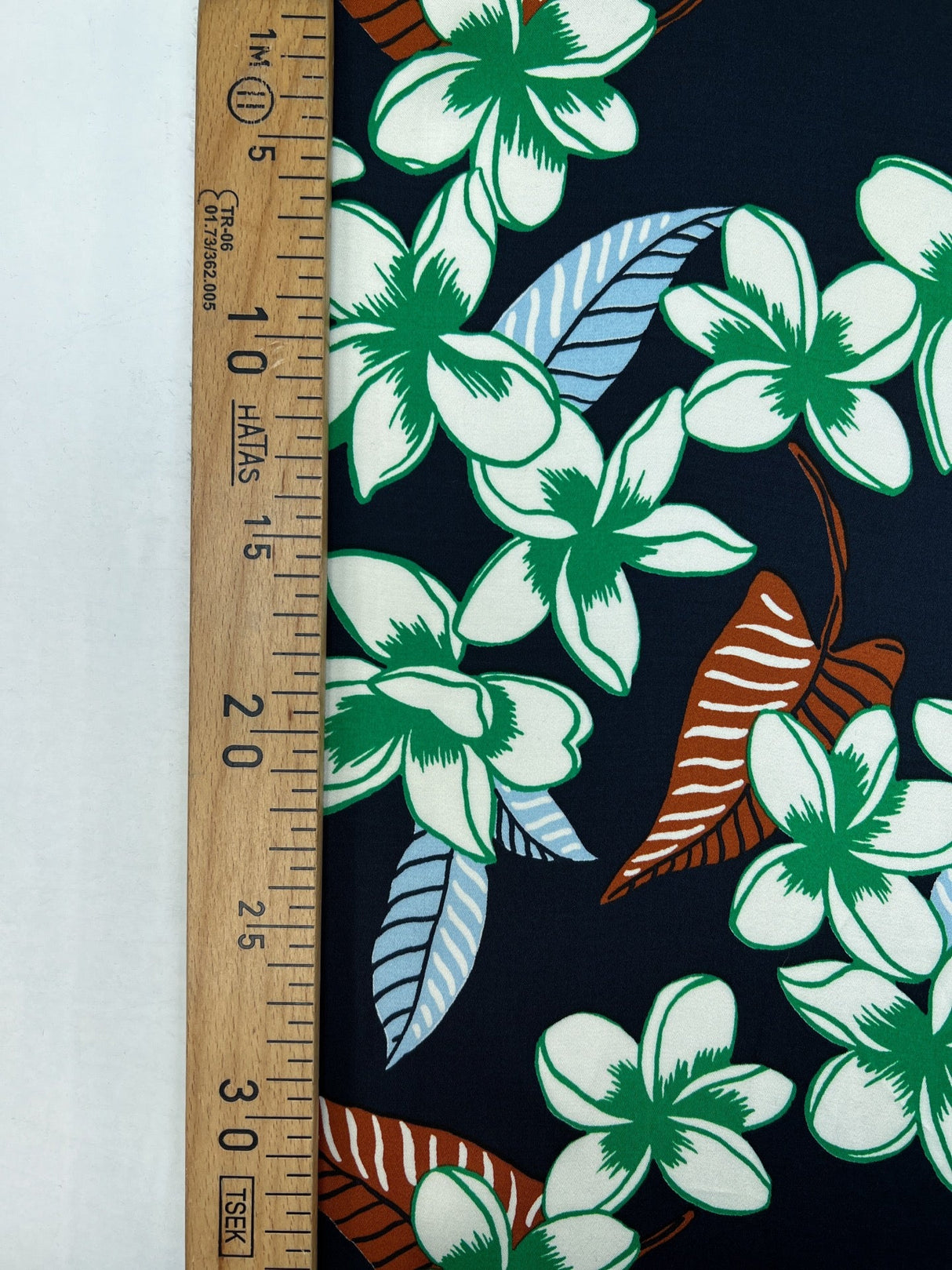Viscose Sateen Printed Green-Blue Floral