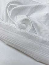White Striped Jacquard Polyamide Fabric