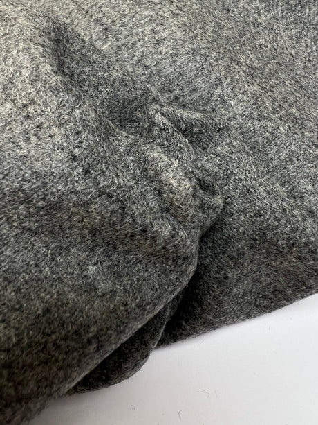 Wool Tweed Gray Striped Mélange Fabric