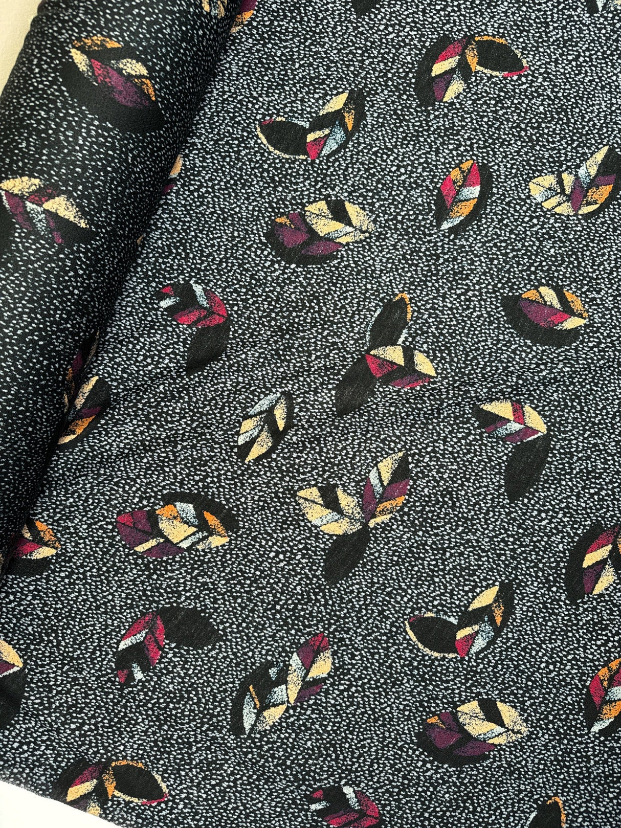 Acrylic Knitted Fabric Printed Abstract Gray