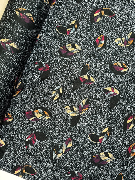 Acrylic Knitted Fabric Printed Abstract Gray